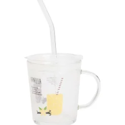 Merk Servies></noscript>Drinkglas Met Deksel En Rietje